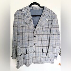 Vintage Pendleton 80s Wool Tweed Plaid Sport Coat Blazer Western Preppy